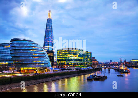 Aperçu de Londres avec le Shard London Bridge Banque D'Images