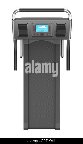 Vue de dessus du tapis roulant isolé sur fond blanc Banque D'Images