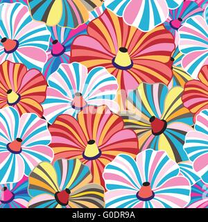 Avec motif fleurs à rayures Illustration de Vecteur