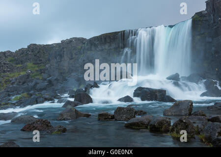 Oexararfoss l'Islande Banque D'Images