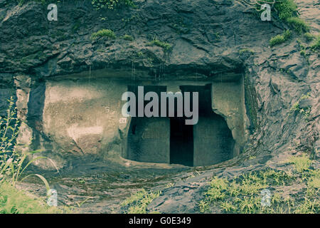 Pâle Gandhar grottes bouddhistes situé près de Mahad, qui se trouve à proximité de fort Raigad Banque D'Images