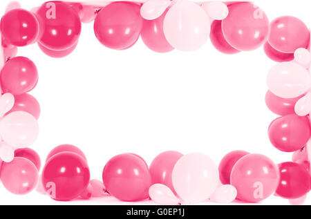 Ballons colorés isolé en forme de frame Banque D'Images