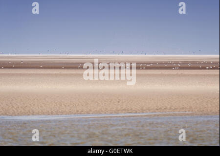 Sur la plage de St Peter-Ording en Allemagne Banque D'Images