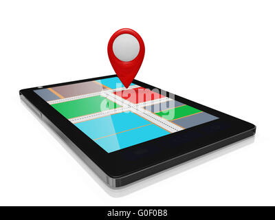 Marqueur de carte GPS sur un smart phone mobile Banque D'Images