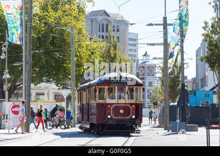 Patrimoine de Christchurch Tram, High Street, Christchurch, Canterbury, Nouvelle-Zélande Banque D'Images