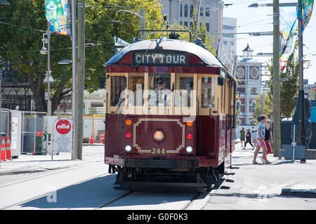 Patrimoine de Christchurch Tram, High Street, Christchurch, Canterbury, Nouvelle-Zélande Banque D'Images