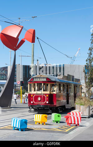 Patrimoine de Christchurch Tram, High Street, Christchurch, Canterbury, Nouvelle-Zélande Banque D'Images