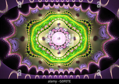 Image fractale : beau motif sur une zone sombre Banque D'Images