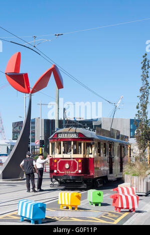 Patrimoine de Christchurch Tram, High Street, Christchurch, Canterbury, Nouvelle-Zélande Banque D'Images