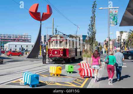 Patrimoine de Christchurch Tram, High Street, Christchurch, Canterbury, Nouvelle-Zélande Banque D'Images