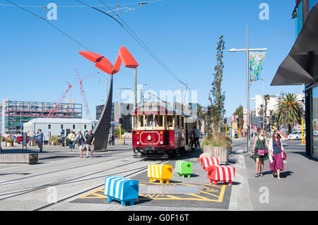 Patrimoine de Christchurch Tram, High Street, Christchurch, Canterbury, Nouvelle-Zélande Banque D'Images