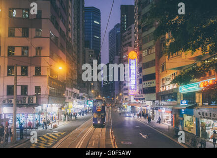 Hong kong street at night Banque D'Images