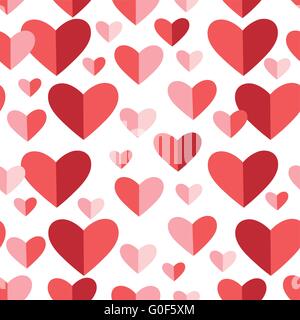 Motif de fête lumineuse de coeurs rouges Illustration de Vecteur