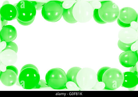 Ballons colorés isolé en forme de frame Banque D'Images