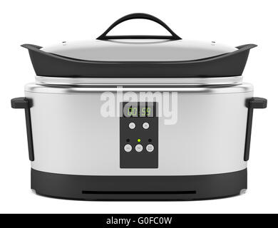Slow Cooker isolé sur fond blanc Banque D'Images