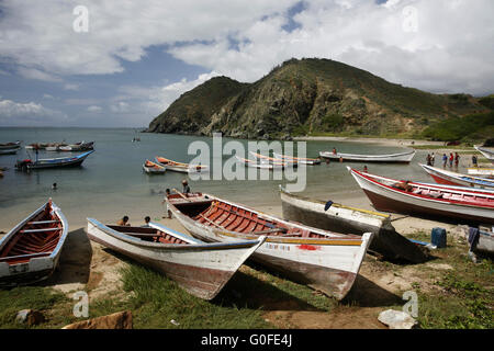 Amérique du Sud VENEZUELA ISLA MARGATITA PAMPATAR PLAGE CÔTE Banque D'Images