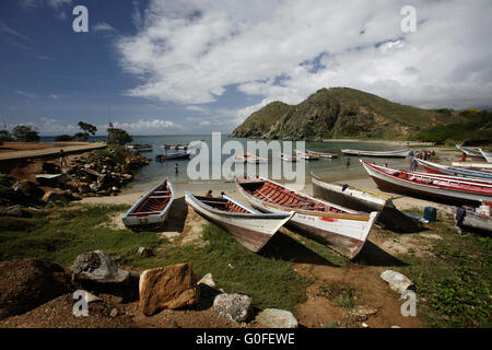 Amérique du Sud VENEZUELA ISLA MARGATITA PAMPATAR PLAGE CÔTE Banque D'Images