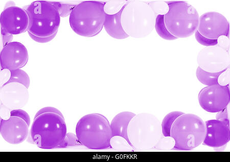 Ballons colorés isolé en forme de frame Banque D'Images