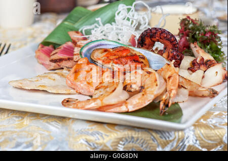 Plat de mélange de fruits de mer Banque D'Images