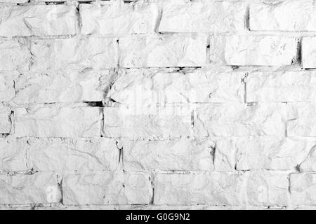 Collecte de fonds - mur de briques peint blanc texture closeup Banque D'Images