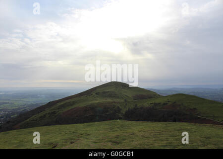 Le Malvern Hills, un populaire à vélo qui couvre, Hereford et Gloucestershire Worcestershire Banque D'Images