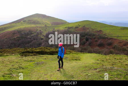 Le Malvern Hills, un populaire à vélo qui couvre, Hereford et Gloucestershire Worcestershire Banque D'Images