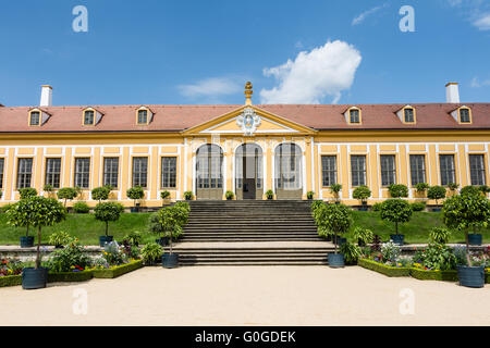 Le jardin baroque et Friedrich Palace en Grosssedlitz Banque D'Images