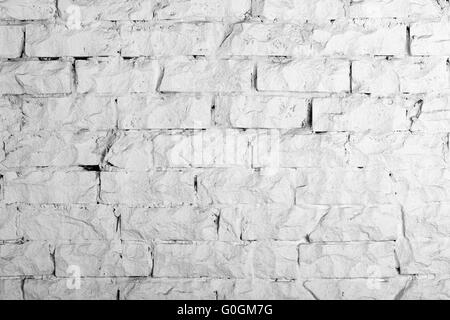 Collecte de fonds - mur de briques peint blanc texture closeup Banque D'Images