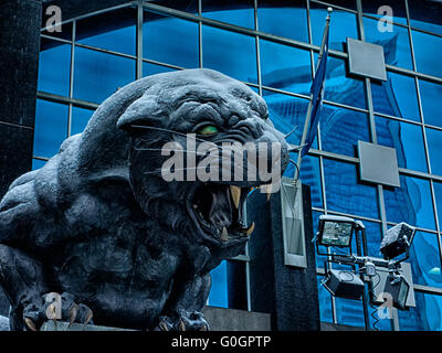 Carolina Panthers statue couverte de neige Banque D'Images