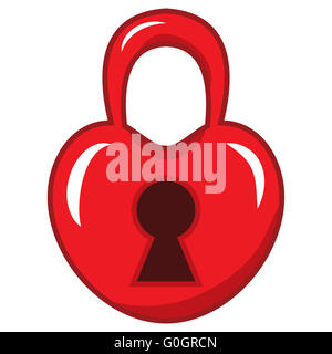 Cadenas en forme de cœur rouge. vector Banque D'Images