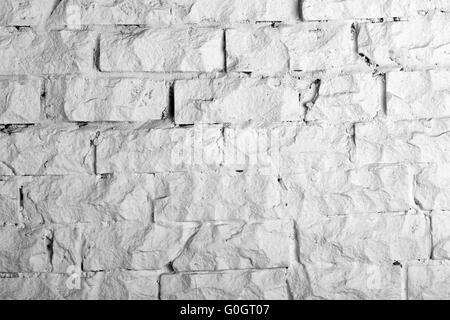 Collecte de fonds - mur de briques peint blanc texture closeup Banque D'Images