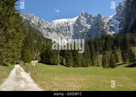 Scharitzkehlalm et Hoher Ambient Göll mountain 2 522 m (8 274 ft), Endstal,Alpes de Berchtesgaden, Allemagne Banque D'Images