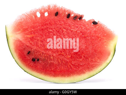 Morceau de melon mûr isolé sur fond blanc Banque D'Images