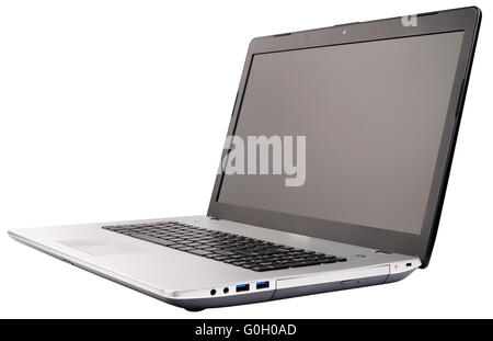 Open Laptop (Ordinateur portable) vue isométrique isolé sur fond blanc Banque D'Images