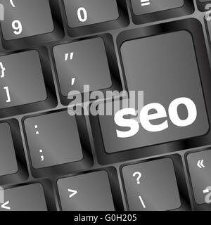 Bouton de SEO sur le clavier. Vector illustration du concept d'entreprise Banque D'Images