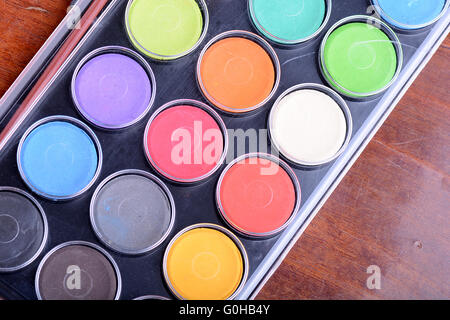 Ensemble de peintures aquarelle close up Banque D'Images