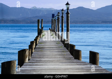 Jetée de lac de Chiemsee Banque D'Images