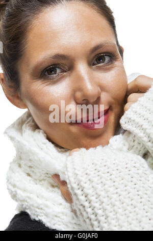 Femme élégante attrayante en hiver fashion Banque D'Images