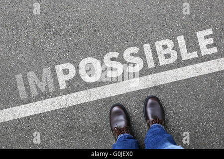 Impossible possible carrière couronnée de succès d'affaires business man concept plan de leadership motivation leadership stratégie ac Banque D'Images