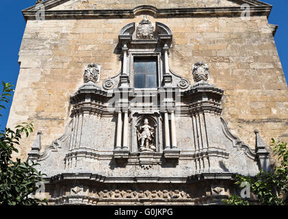 Détail de la façade de l'église baroque de saint François et Saint Euloge de Cordoue, Espagne Banque D'Images
