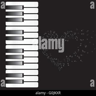 Vector illustration d'un piano avec les notes de musique Illustration de Vecteur