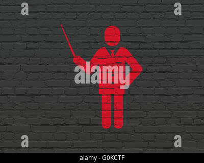 L'étude de concept : l'enseignant en wall background Banque D'Images