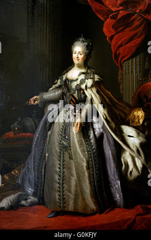 Portrait de l'impératrice Catherine la Grande. 1780. Par Fyodor Rokotov (1730-1808). Huile sur toile. Le Musée de l'Ermitage. Saint Petersburg. La Russie. Banque D'Images