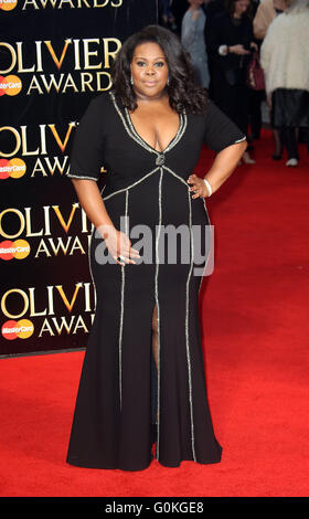 3 avril 2016 - Amber Riley assistant à l'Olivier Awards 2016 au Royal Opera House, Covent Garden à Londres, au Royaume-Uni. Banque D'Images