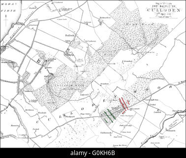La bataille de Culloden, le 16 avril 1746, l'affrontement final de la Révolte Jacobite de 1745, près d'Inverness en Écosse Hi Banque D'Images