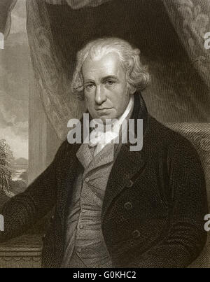 James Watt, 1736 - 1819, l'inventeur écossais de la machine à vapeur Banque D'Images