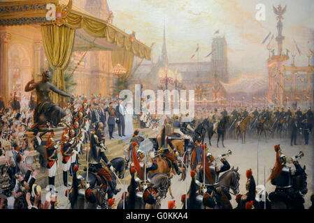 Georges Becker (1845-1909). Le peintre français. Cérémonie de réception de Nicolas II à Paris, ca. 1896-1897. Huile sur toile. Le Musée de l'Ermitage. Saint Petersburg. La Russie. Banque D'Images