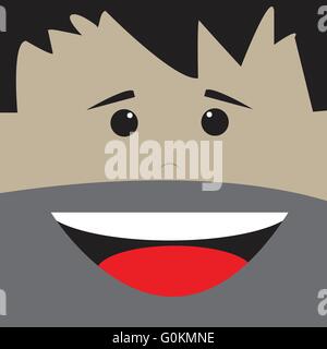 Visages de la bande dessinée Illustration de Vecteur