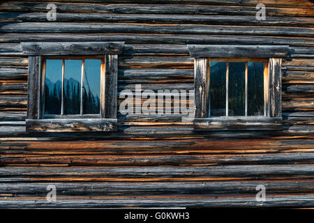 Deerlodge, cabine de contrôle à partir de 1904 première cabane, le parc national Yoho, en Colombie-Britannique, province, Canada Banque D'Images