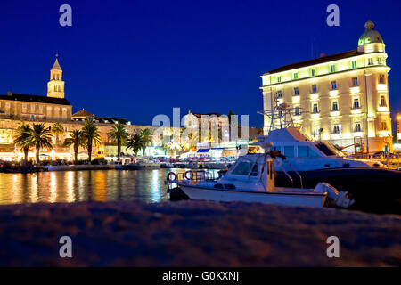 Repères Split soir blue view, Dalmatie, Croatie Banque D'Images